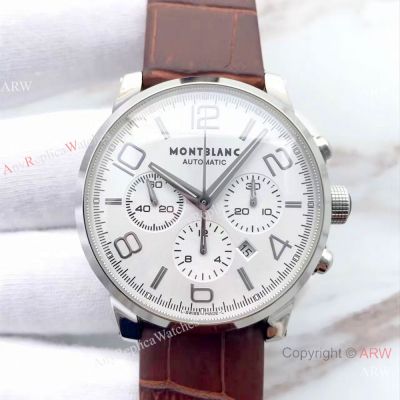 Replica Mont Blanc TimeWalker Chronograph Brown Leather Strap Watch Montblanc Replica Grade A